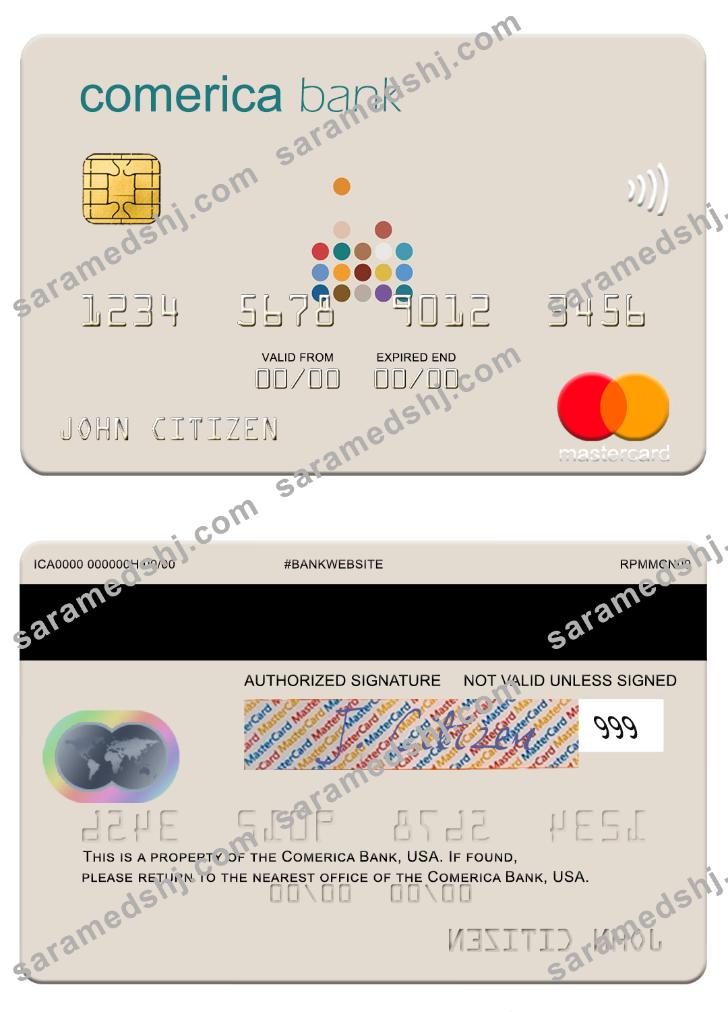 USA Comerica Bank mastercard